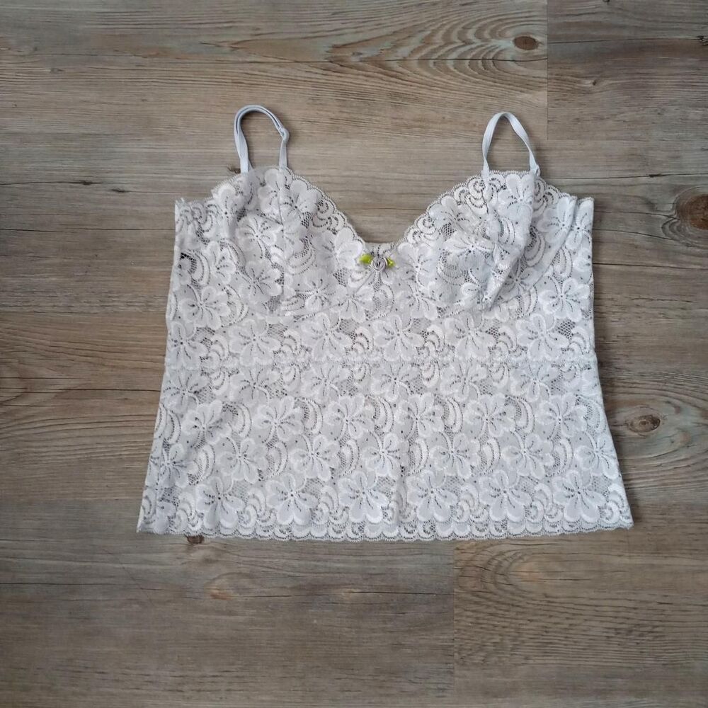 Y2K Blue Rose Sheer Floral Lace Coquette Cami
